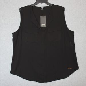 Jones New‎ York Womens NWT Black Sleeveless Blouse Size XL